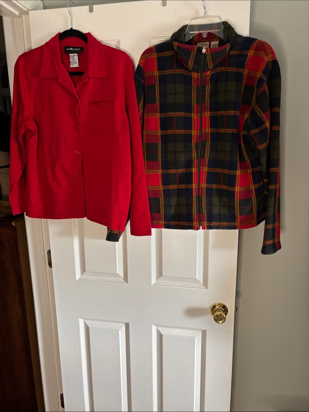 Sag Harbor Red Button-Front Jacket and Mountain Creek Plaid